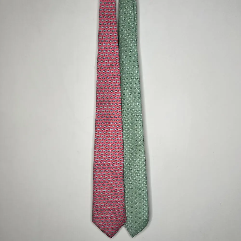 Vineyard Vines Silk Ties Golf/Fish Bundle of 2